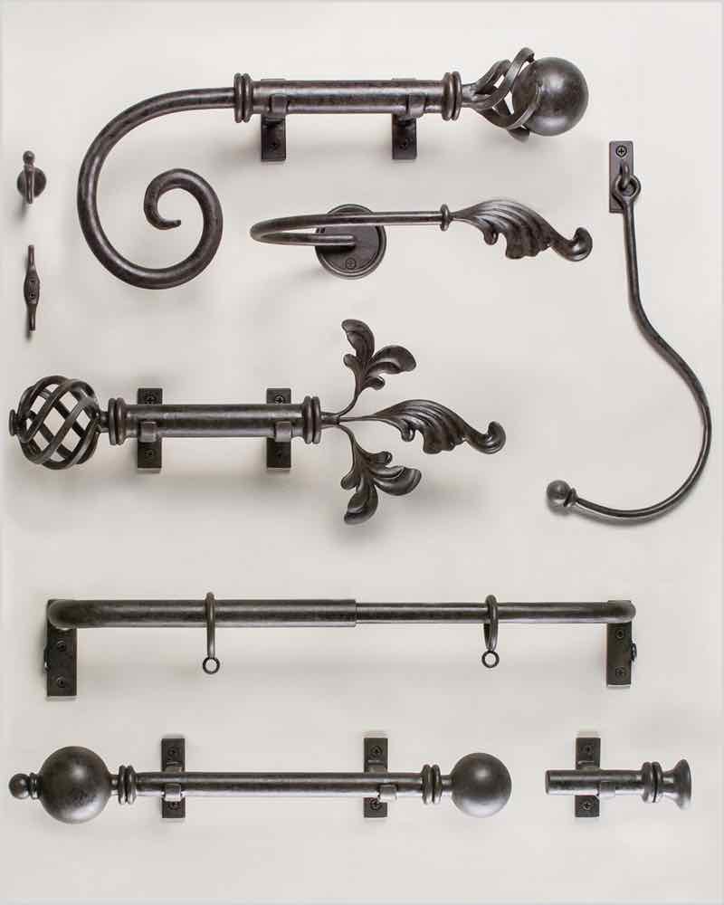 Custom wrought iron curton rods