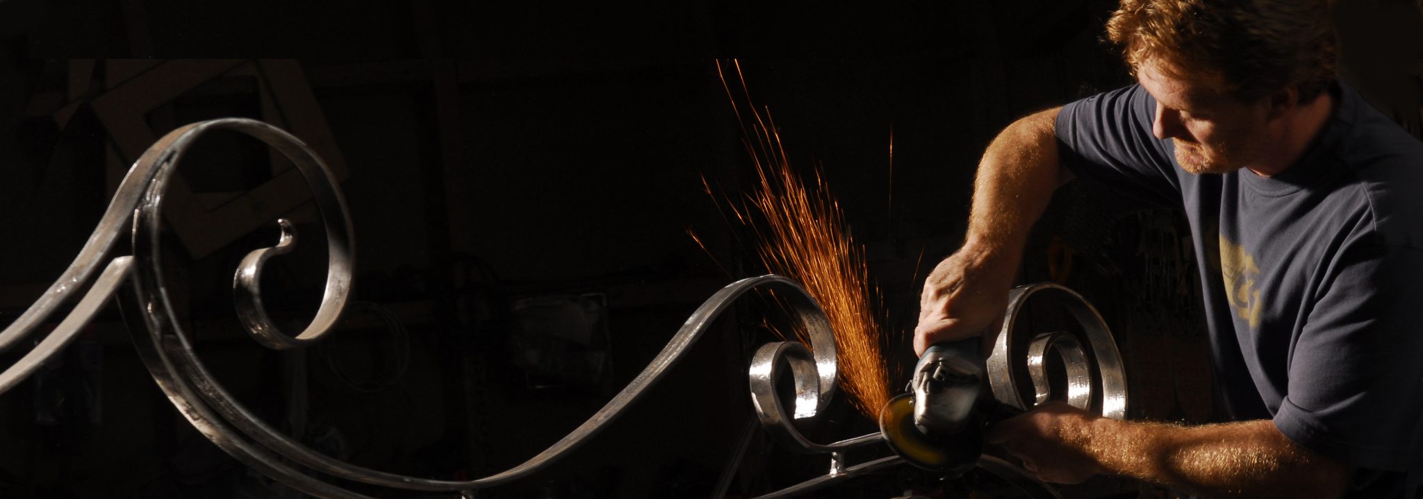 Image showing Tim creating wrought ironwork at Tasman Forge