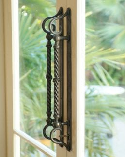 Custom made door handles by Tasman Forge of Nelson, NZ