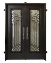 Handcrafted Iron Doors With Wrought Iron Scrollwork