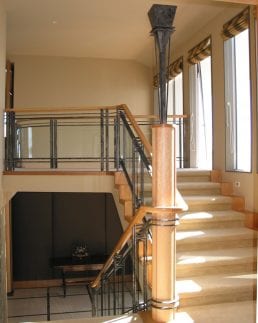 Uplight & Balustrade: wrought iron balustrades from Tasman Forge, NZ