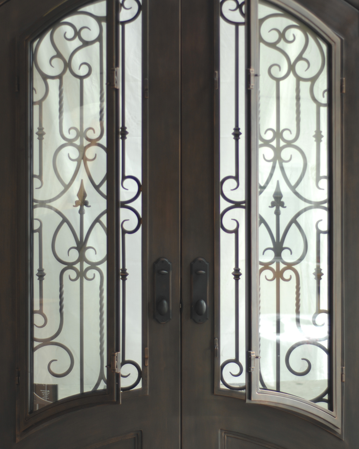 Verona entrance door wrought iron scrollwork